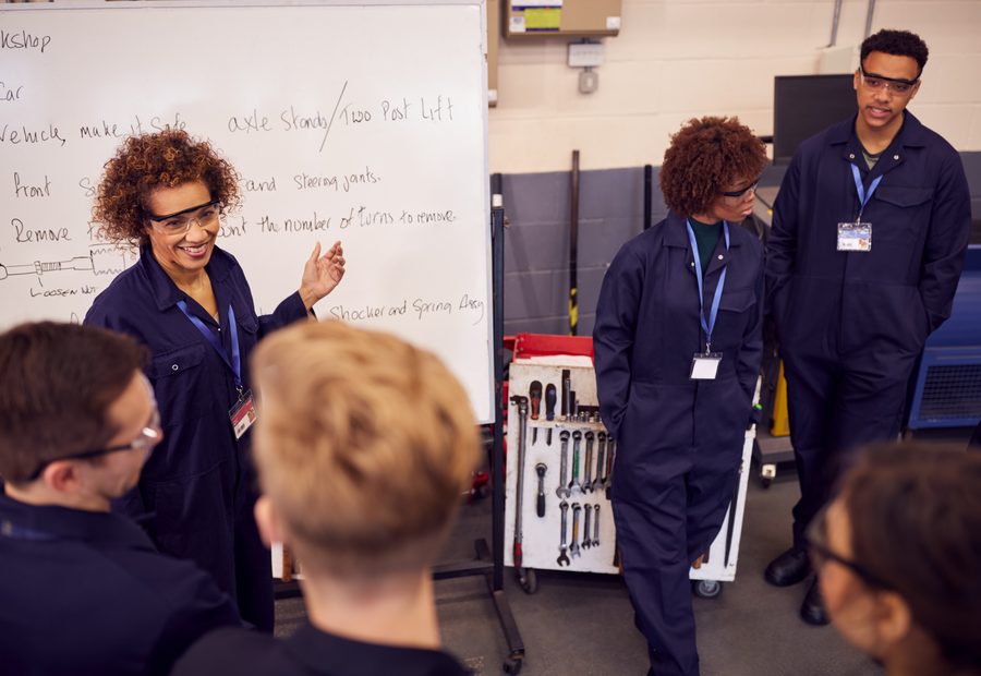 Technical training session in a classroom